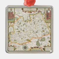 Map of Surrey, engraved by Jodocus Hondius