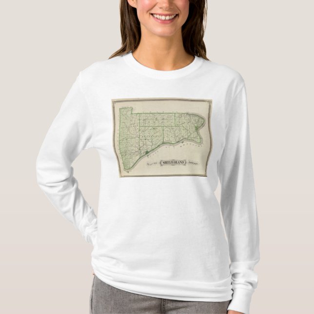Map of Switzerland County T-Shirt (Front)