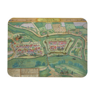 Map of Szolnok, from 'Civitates Orbis Terrarum' by Magnet