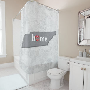 Map of TENNESSEE with HOME and HEART Shower Curtain