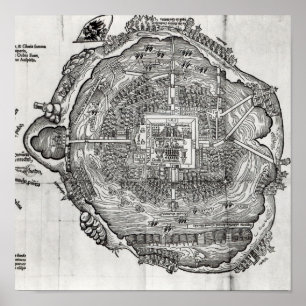 Map of Tenochtitlan Poster