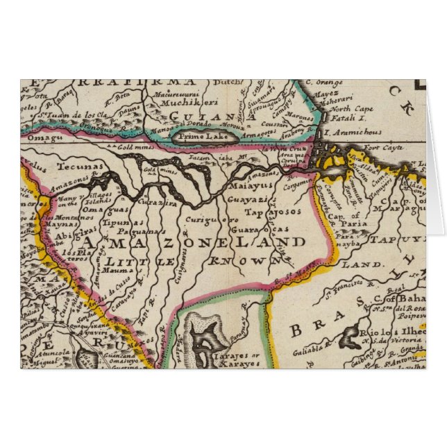 Map of Terra Firma, Peru, Amazone Land, Brasil (Front Horizontal)