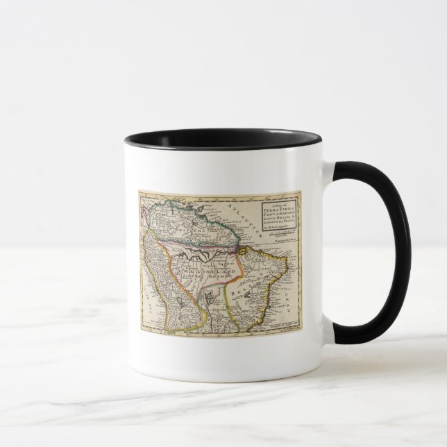 Map of Terra Firma, Peru, Amazone Land, Brasil Mug (Right)