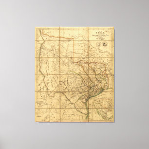Map of Texas by John Arrowsmith (1841) Canvas Print