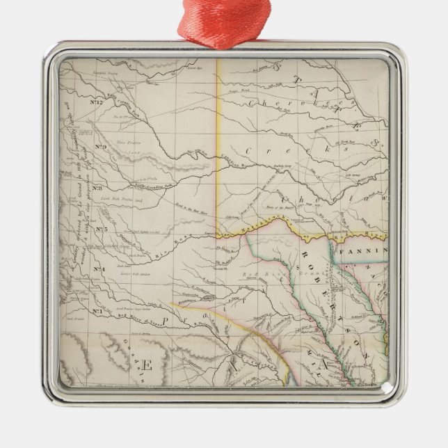 Map of Texas Metal Tree Decoration (Front)