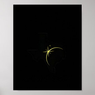Map Of Texas Path Of Totality 04.08.2024 Total Sol Poster
