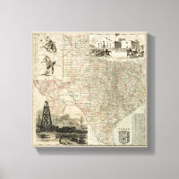 Map of Texas with County Borders