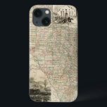 Map of Texas with County Borders iPhone 13 Case<br><div class="desc">This amazing map of the state of Texas shows how the county lines were drawn. It alaso contains renderings of the Alamo,  an oil derrick,  and cowboys on horses. Show a little love to the Lone Star State by purchasing this print!</div>