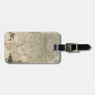 Map of Texas with County Borders Luggage Tag