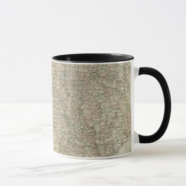 Map of Texas with County Borders Mug (Right)