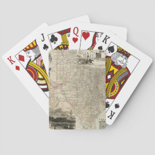 Map of Texas with County Borders Playing Cards