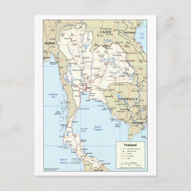 Map of Thailand Postcard (Front)