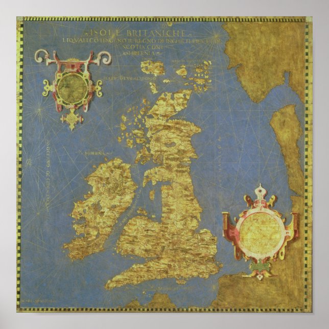 Map of the 16th Century British Isles Poster (Front)