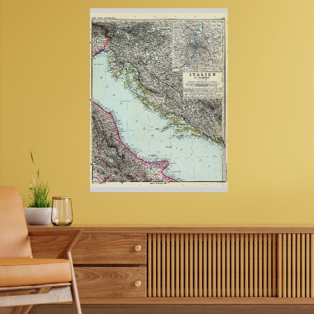 Map of the Adriatic Sea (1891) Poster (Living Room 2)