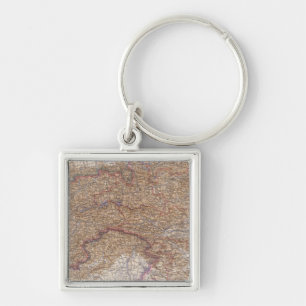 Map of The Alps in Austria Key Ring