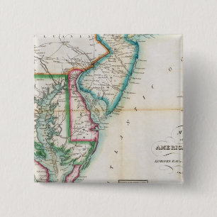 Map of the American Coast 15 Cm Square Badge