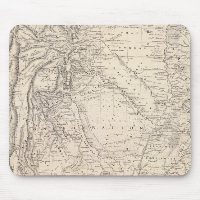 Map of the Argentine Confederation Mouse Mat (Front)