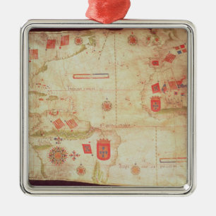 Map of the Atlantic Ocean, c.1550 Metal Tree Decoration