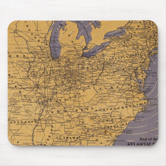 Map of the Atlantic States Mouse Mat (Front)