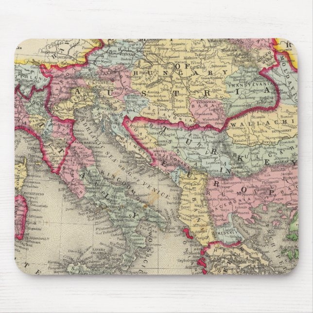Map Of The Austrian Empire Mouse Mat (Front)