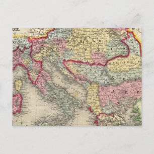 Map Of The Austrian Empire Postcard