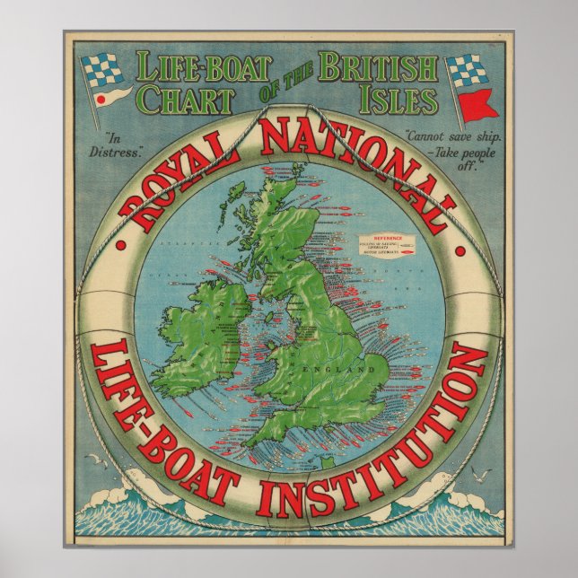 Map of the British Isles - Life-Boat Chart (Front)