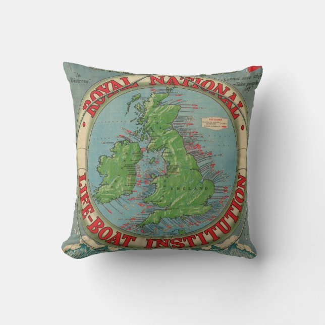 Map of the British Isles - Life-Boat Chart Cushion (Front)