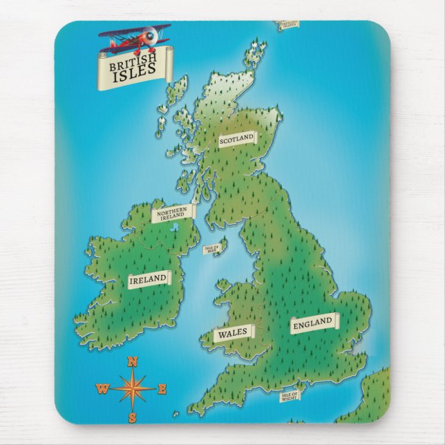 Map of the British Isles Mouse Mat (Front)