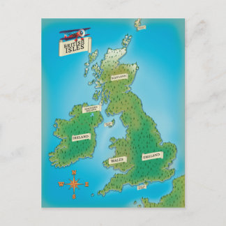 Map of the British Isles Postcard