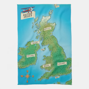 Map of the British Isles Tea Towel