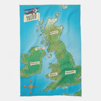 Map of the British Isles Tea Towel