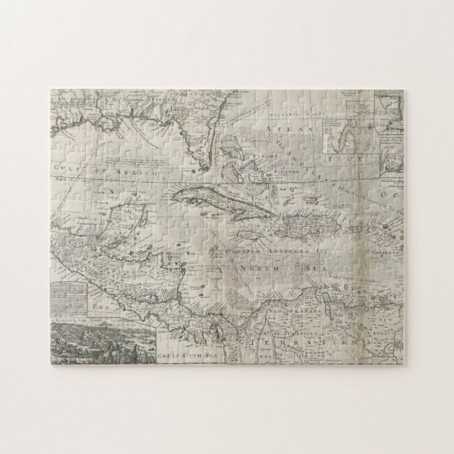 Map of the Caribbean | 1715 Jigsaw Puzzle (Horizontal)