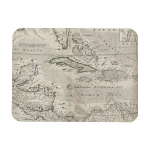 Map of the Caribbean   1715 Magnet