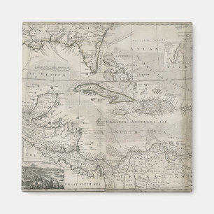 Map of the Caribbean 1715 Magnet