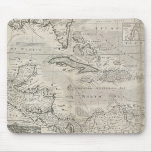 Map of the Caribbean   1715 Mouse Mat