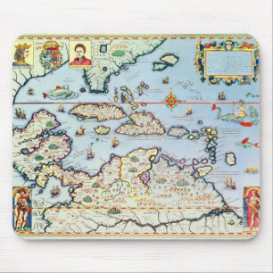 Map of the Caribbean islands Mouse Mat