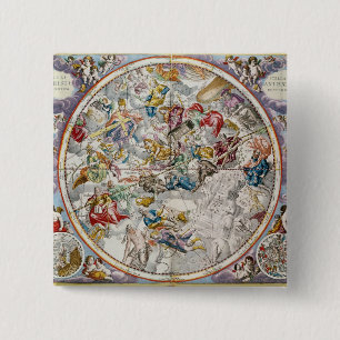 Map of the Christian Constellations as depicted 15 Cm Square Badge