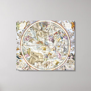 Map of the Christian Constellations as Depicted by Canvas Print