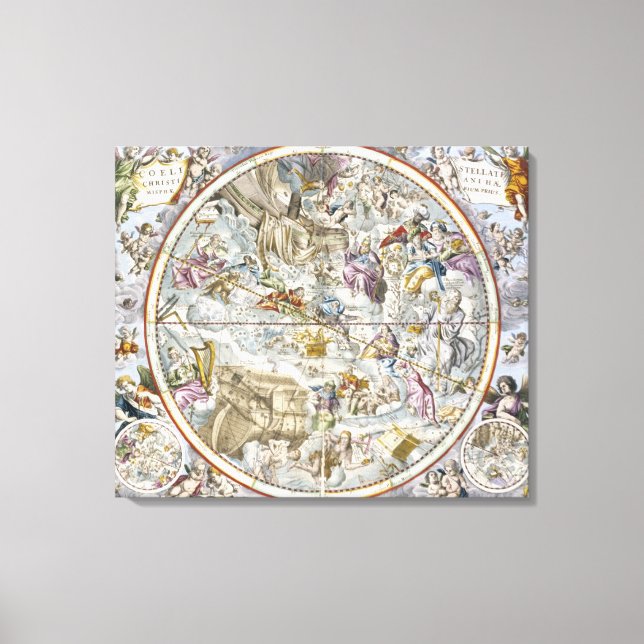 Map of the Christian Constellations as Depicted by Canvas Print (Front)