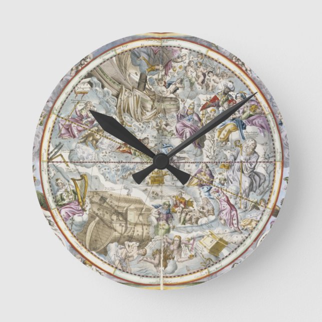 Map of the Christian Constellations as Depicted by Round Clock (Front)