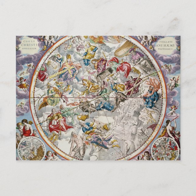 Map of the Christian Constellations as depicted Postcard (Front)