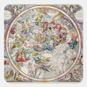 Map of the Christian Constellations as depicted Square Sticker