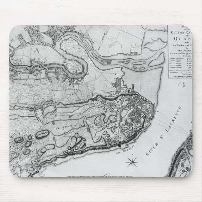 Map of the city and environs of Quebec Mouse Mat (Front)