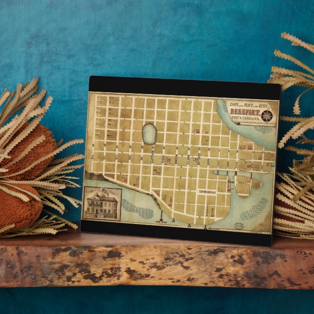 Map of the City of Beaufort South Carolina (1860) Plaque (Side)