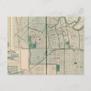 Map of the City of Fort Wayne with Cedarville Postcard