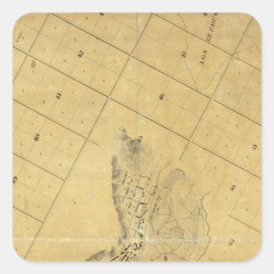 Map Of The City Of Los Angeles Square Sticker