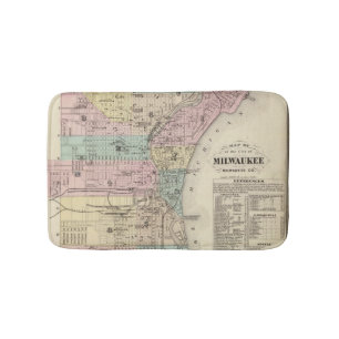 Map of the City of Milwaukee, Milwaukee Co Bath Mat
