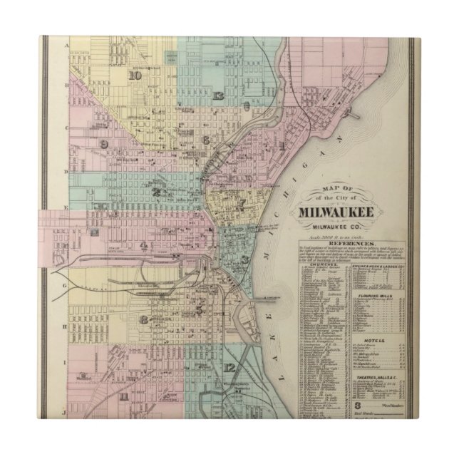 Map of the City of Milwaukee, Milwaukee Co Tile (Front)