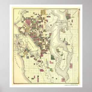 Map of the City of Seattle 1890 Poster