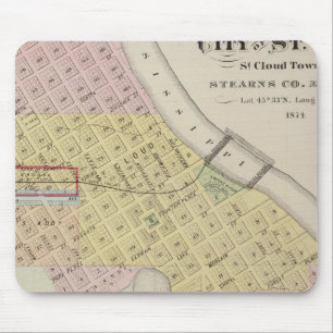 Map of the City of St. Cloud, Minnesota Mouse Mat